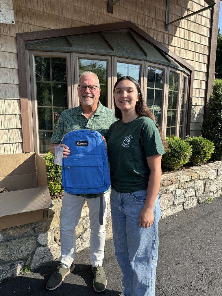 Madelyn Boglioli and Mark Franzoso supporting our School Supply Program